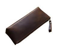 Generisch Astuccio in vera pelle con chiusura lampo, grande tasca per penna roller per quaderni e diari, tour operator per l'ufficio scolastico (color1)