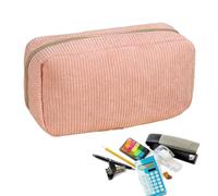 Generisch Astuccio per matite, grande capacità, in velluto a coste, multifunzionale, per ragazze, adolescenti, adulti, scuola elementare, studenti, Colore: rosa., vedi descrizione, Vedi descrizione