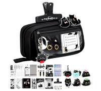 Generisch Astuccio portapenne a forma di gatto, colore nero, organizer con | Astuccio scolastico per gomme da cancellare, righelli, disegno, scrittura, studenti elementari, ufficio, viaggi