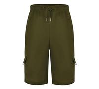 Generisch Athleisure - Pantaloni estivi da uomo, per il tempo libero, con microelasticità, per la libertà di movimento, stile nella vita urbana, verde militare, XL