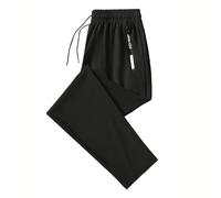 Generisch Audlt 2026 Pantaloni sportivi in tinta unita, casual, comodi, larghi, da donna, colore nero, Nero , S