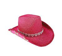 Generisch Autentico cappello da cowboy con stella occidentale per spettacoli sul palco (rosso, taglia unica)