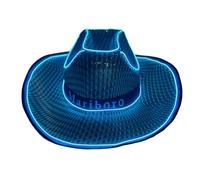 Generisch Autentico cappello da cowboy Western per spettacoli sul palco, feste in costume con illuminazione integrata (blu, taglia unica)
