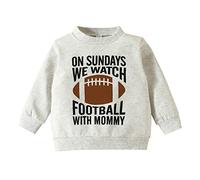 Generisch Baby Boy Girl On Sundays Watch Football with Daddy Mommy Funny Felpa Pullover Top Soft Girl Outfit Teenager, Gy1, 4-5 Anni