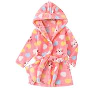 Generisch Baby Girl con cappuccio caldo flanella asciugamano vestaglia accappatoio morbido pigiameria Natale Family, Rosso anguria., 4-5 Jahre