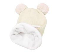 Generisch Baby Winter Hat Scarf Set Toddler Beanie Hats Girl Boy with Neck Warmer Beanie for Kids Knit Warm for Cold Weather Russen Mütze Damen, beige., Taglia unica