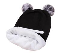 Generisch Baby Winter Hat Scarf Set Toddler Beanie Hats Girl Boy with Neck Warmer Beanie for Kids Knit Warm for Cold Weather Russen Mütze Damen, Nero , Taglia unica