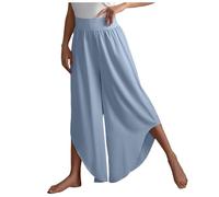 Generisch Baggy Pantaloni da jogging da donna a gamba larga, vita alta, pantaloni da yoga, hippie, pantaloni da spiaggia boho, pantaloni palazzo, taglie forti, Azzurro, XL