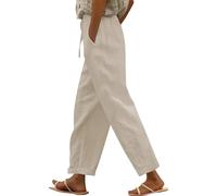 Generisch Baggy Pantaloni da jogging da donna a vita alta, comodi pantaloni da allenamento, Pantaloni C1 beige, S