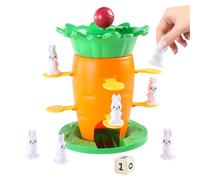 Generisch Balance Board Game, Carrot Tower Interactive, 10 x 6 pollici Stacking Game with Bunny Build, Stems Play, Rabbit Toy with Colorful Style, Logic Training for Boys & Girls