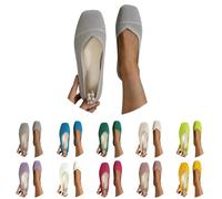 Generisch Ballerine da donna, estive, piatte, eleganti, punta quadrata, Mary Jane, comode, morbide, lavorate a maglia, leggere, per tutti i giorni, tempo libero, ufficio