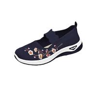 Generisch Ballerine da donna Mary Jane, eleganti, con cinghie, pieghevoli, con supporto per l'arco del piede, scarpe ortopediche, comode per il tempo libero, Blu, 42 EU