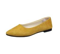 Generisch Ballerine quadrate da jogging, da donna, comode, per il tempo libero, vita quotidiana, flessibili, leggere, per la città, giallo., 36 EU