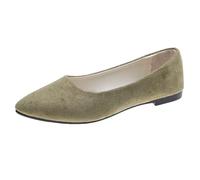 Generisch Ballerine quadrate da jogging, da donna, comode, per il tempo libero, vita quotidiana, flessibili, leggere, per la città, verde militare, 38 EU