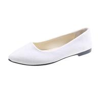 Generisch Ballerine quadrate da jogging, da donna, comode, per il tempo libero, vita quotidiana, flessibili, leggere, per la città, bianco, 42 EU
