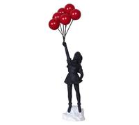 Generisch Bambina con scultura a palloncini, arte moderna, decorazione per la casa, statuetta in resina sintetica | palloncini volanti lisci, scultura artistica da ragazza, creativa per camera da
