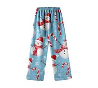 Generisch Bambini Autunno Inverno Natale Carino Cartoon Stampa Flanella Casual Casa Pantaloni Lunghi Pigiama Maglione Motivo Cuore, Celeste., 6-7 Anni