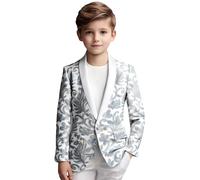 Generisch Bambini, balli di fine anno, tinta unita, alla moda, paillettes, vestibilità stretta, maniche lunghe, giovani, casual, bianco, 8 anni