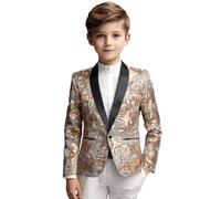 Generisch Bambini, balli di fine anno, tinta unita, alla moda, paillettes, vestibilità stretta, maniche lunghe, giovani, casual, beige., 8 anni