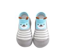 Generisch Bambini Grandi scarpe per bambini ragazzi ragazze antiscivolo calzini piatti scarpe leggere comode carino cartone animato anatra modello, grigio., 21 EU