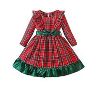 Generisch Bambini New Primavera E Autunno Natale Plaid Bambino Costume di Natale 2025 Baby pagliaccetto Merry Christmas