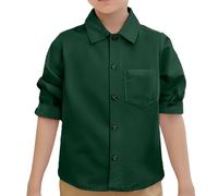 Generisch Bambini Ragazzi Ragazze Camicia Solida Manica Lunga Bambino Bambini Gentleman Revers Button Top Abbigliamento per bambini, verde, 12-18 Mesi
