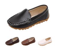 Generisch Bambini Ragazzi Ragazze Morbida Pelle Similpelle Slip-on Scarpe Locale Loafer Classico Moda Scarpe In Pelle Scuola Matrimonio Chiesa Penny Loafer, Nero , 23 EU
