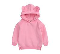 Generisch Bambino 1 Anno Vestiti Ragazzo Bambino Ragazza Orecchio Bambino Infantile Felpe Solido Hoodie-Top Maglione Bambini Ragazzi, rosa intenso, 1-2 Jahre