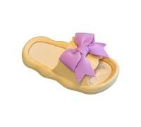 Generisch Bambino 18 mese ragazza principessa Bowknot antiscivolo morbido fondo capispalla sandali pantofole regalo casa, giallo., 26 EU
