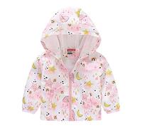Generisch Bambino Casual Giacche Stampa Cappuccio Capispalla Cerniera Cappotti Manica Lunga Antivento Cappotti Abbigliamento Bambola Ragazzo, bianco, 2-3 Jahre