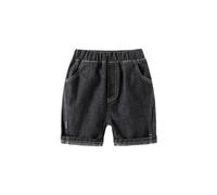 Generisch -Bambino Cinque Minuti Pantaloni Cinese Baby Arc Splicing Pantaloncini Pantaloni Neri Corti, Nero , 3-4 Jahre