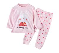 Generisch Bambino Cose Per Ragazze Morbido Pigiama Per Ragazza, Bambino Bambino Stampa, Manica Lunga Biancheria Da Notte Set di Vestiti Di Natale, Colore: rosa., 18-24 Monate