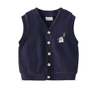 Generisch Bambino Neonato Piccolo Bambino Baby Westa Patchwork Moda Giacca Giubbotto Abbigliamento Baby Westa Ragazzo Blu, Blu marino, 18-24 Monate