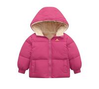 Generisch Bambino Ragazze Ragazzi Inverno Caldo Pile Con Cappuccio Cappotti Bambino Caldo Giacche Imbottite Bambini Capispalla, rosa intenso, 18-24 Mesi