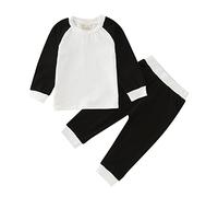 Generisch Bambino Ragazze Ragazzi Inverno Manica Lunga Top Pantaloni 2 PZ Abiti Set Abbigliamento Per Neonati Abbigliamento Biancheria Intima Set, p, 4-5 Anni