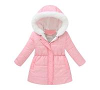 Generisch Bambino Ragazzi Ragazze Cappotto Invernale Con Cappuccio Giacca Addensare Antivento Cerniera Calda Capispalla Giacca Inverno Nero, Colore: rosa., 4-5 Anni