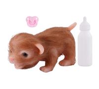 Generisch Bambola per cuccioli - dolce e realistico in silicone con bottiglia, simpatico giocattolo per animali - per bambini 3 anni in su, gioco di ruolo, decorazione natalizia, compleanno