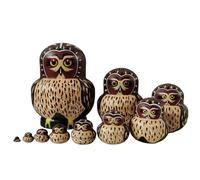 Generisch Bambole Matrioska in legno | Gioco di impilamento modello animale educativo | Russo tradizionale - Per E Ragazze Così come i genitori e gli appassionati di decorazione per il soggiorno