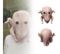 Generisch Barba falsa con baffi, Halloween, vacanze, divertente, tacchino, pollo arrosto, in lattice, per Natale (beige, 45 x 38 x 10 cm)