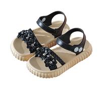 Generisch Barefoot Sandals - Sandali per bambini, con chiusura in velcro, Sandlen B1 Nero, 27 EU