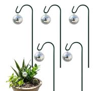 Generisch Bastoncini da giardino per piante, set di 5 ornamenti | Mini sfera da discoteca per fioriere, terrazza, prato, sentiero, giardino, interni ed esterni