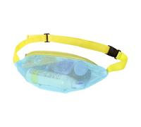Generisch Beach Mesh Fanny Pack - Borsa da spiaggia in rete regolabile, con grande capacità per il nuoto, il materiale a rete traspirante e resistente, Nastro giallo blu chiaro, vedi descrizione, Vedi