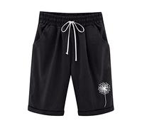 Generisch Bermuda da donna, lunghezza al ginocchio, pantaloni corti, estivi, sport, dritto, pantaloni corti, eleganti, sexy, per corsa, a vita alta, elasticizzati, con tasche, bermuda da donna in