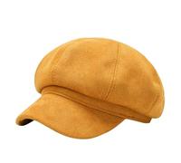 Generisch Berretto basco monocromatico con otto campi per piccoli volti versatili moda quotidiana, giallo., Taglia unica