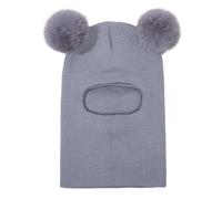 Generisch Berretto con protezione per le orecchie, set Toddler Beanie Hats Girl Boy with Neck Warm Beanie for Kids Knit Warm for Cold Weather Cappello invernale, grigio., Taglia unica