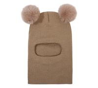 Generisch Berretto con protezione per le orecchie, set Toddler Beanie Hats Girl Boy with Neck Warm Beanie for Kids Knit Warm for Cold Weather Cappello invernale, cachi, Taglia unica