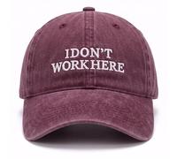 Generisch Berretto da baseball I Don't Work Here, berretto da baseball vintage con scritta divertente, per uomo e donna, 100% cotone, effetto lavato, regolabile (prugna lavata/bacche scure)