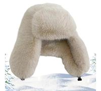 Generisch Berretto da trapper, foderato in pelliccia sintetica, paraorecchie spessi, accessorio isolato, tesa larga, caldo articolo alla invernale per proteggere dal freddo all'aperto, cachi