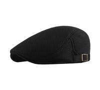 Generisch Berretto da uomo Newsboy, traspirante, maglia piatta, cappello da motociclista, Nero , Taglia unica