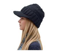 Generisch Berretto invernale da donna con cappello a maglia, Nero , Taglia unica